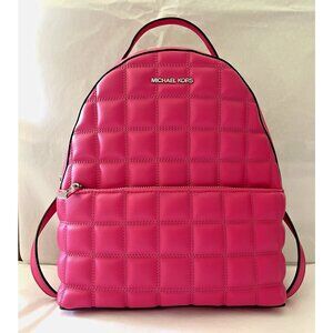 New Michael Kors Sheila Medium Backpack Quilted Dragon Fruit
